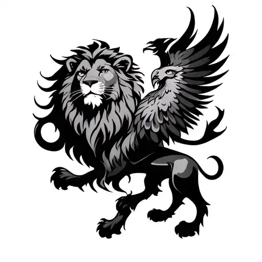 A Lion And A Phoenix Sharing A Body