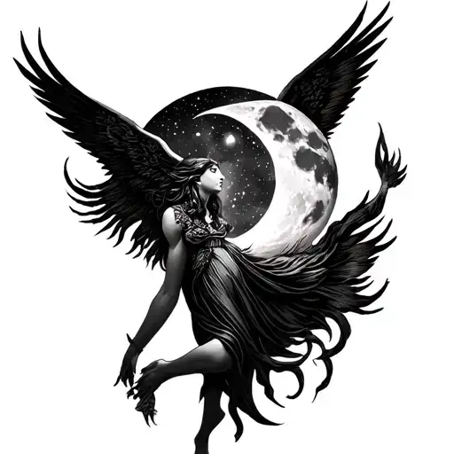 Goddess And Freedom And Moon And Darkness