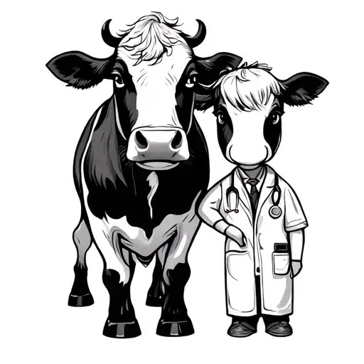 Girl Dressed As A Cow And A Boy Dressed As A Doctor