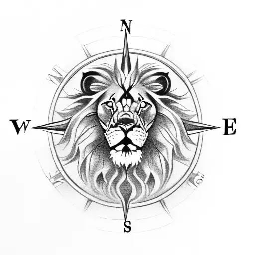 Lion Bitting A Compass