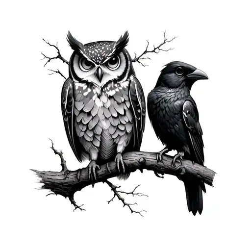 Owl And Crow