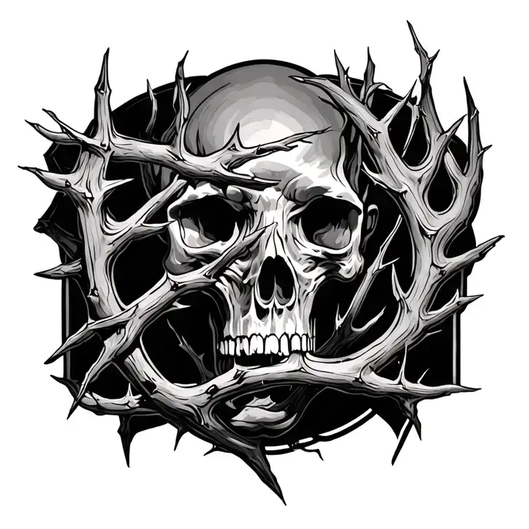 A Biblical Tattoo With Branches Of Thorns