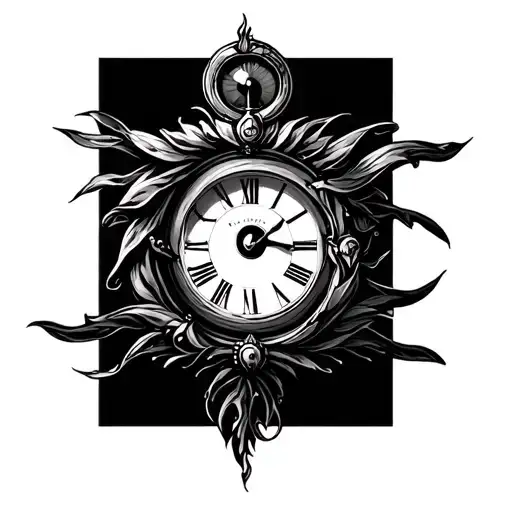 Clock With An Eye Inside Surrounded