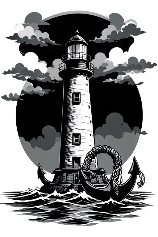 Lighthouse And Anchor With