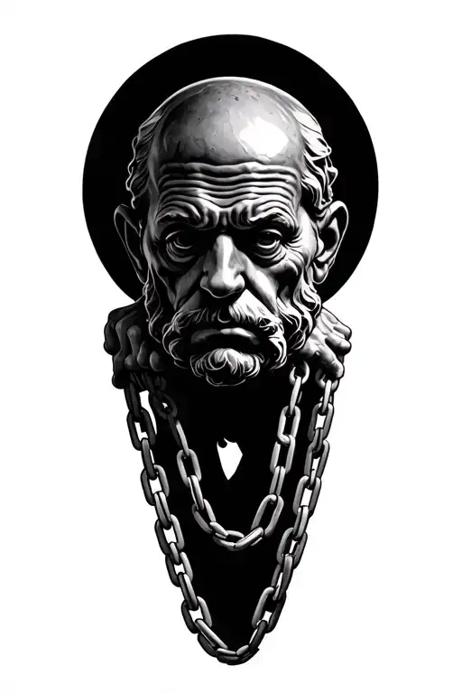 Rodin's The Thinker With Ball And Chains