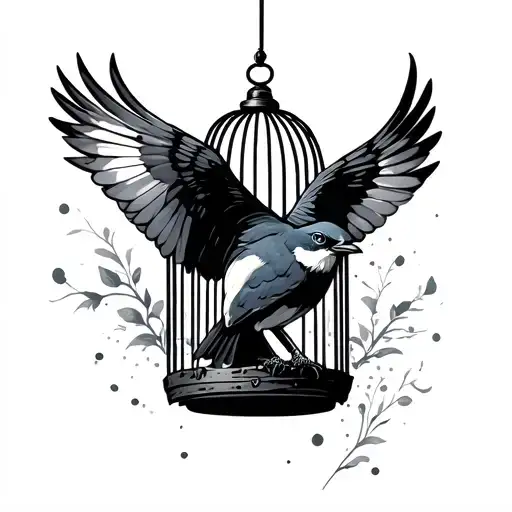 Bird Flying Out Of Cage