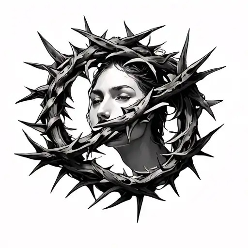 Crown Of Thorns Wrapped Around Upper Forearm