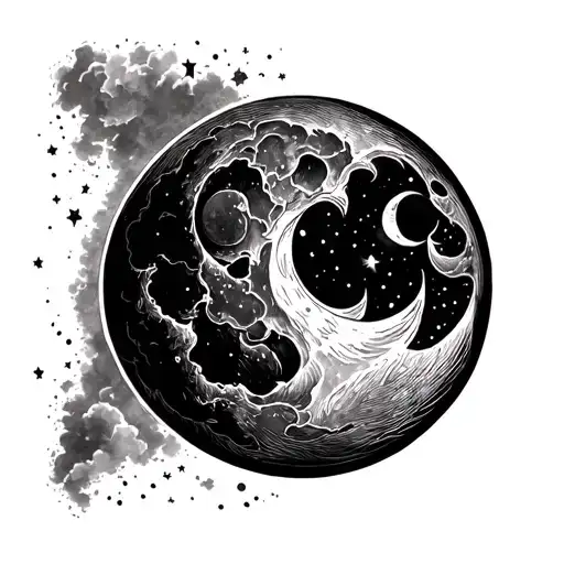 Moon Simple Line Drawing