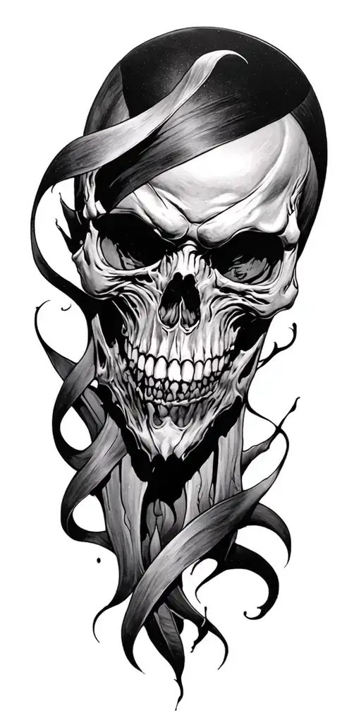 Mens Sleeve Darkness Evil Death Skull Demon Despair