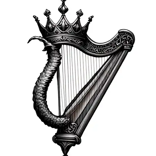 Harp With Crown Hanging