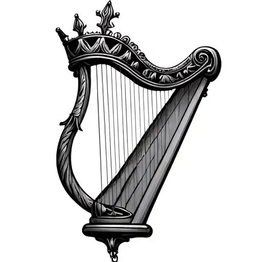 Harp With Crown Hanging
