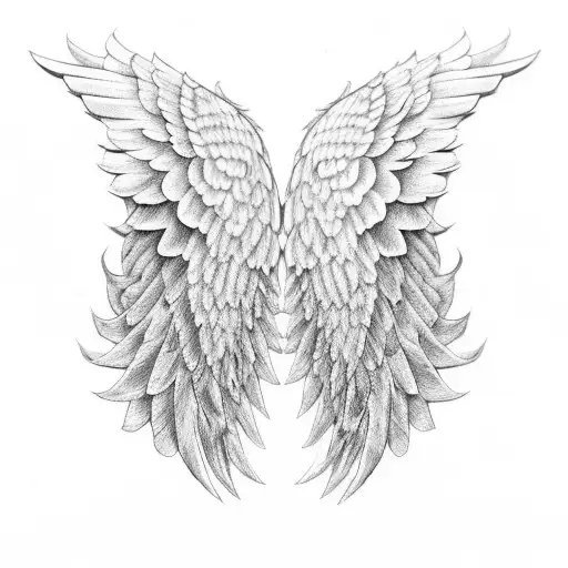 Half Angel Wing With A 9 Mm Bullet