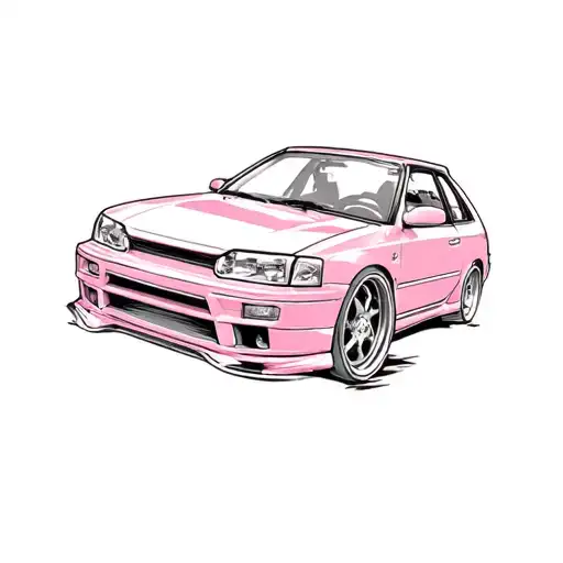 A Pink Japanese Car