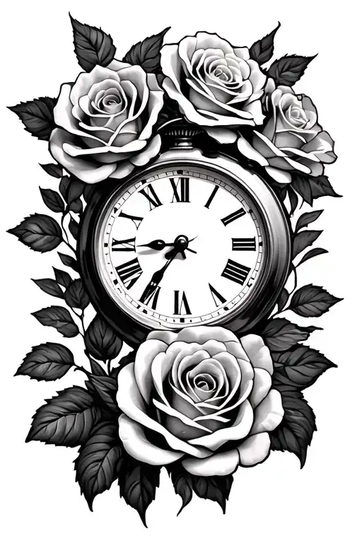 Roses With A Clock