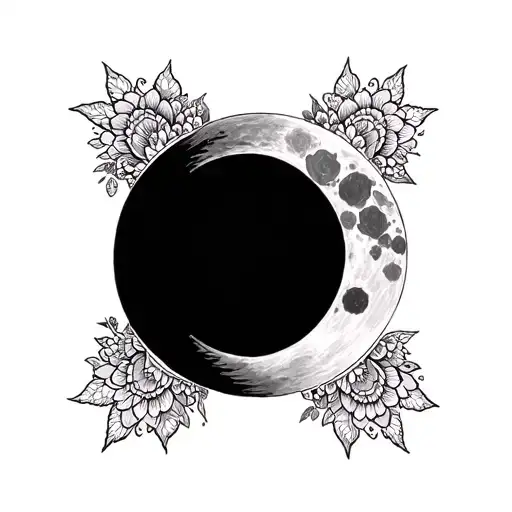 Moon And Mandala Ornamental And Floral Design
