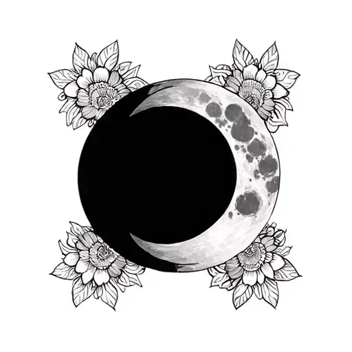 Moon And Mandala Ornamental And Floral Design