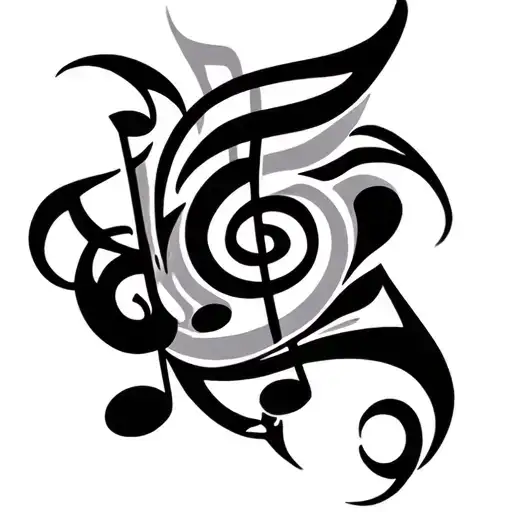 Music Notes Inspired Tribal
