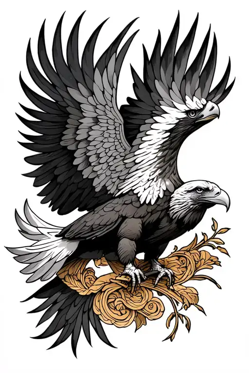 Traditional Polish Sleeve Tattoo Featuring Eagle