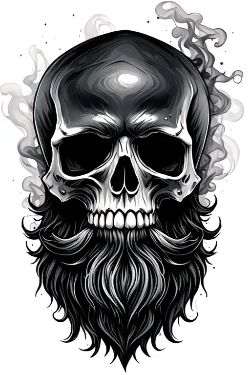 Bearded Skull Smoky Background