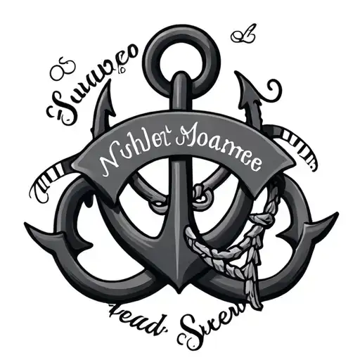 Nautical Design With Kids Names Intertwined