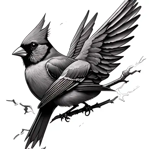 Cardinal And Sparrow Lightning Bolt