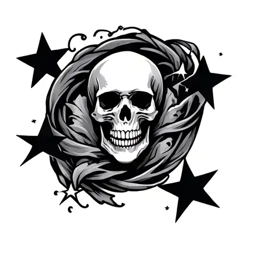 Skull And Stars Surrounding