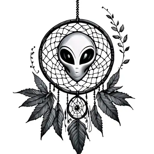 Potleaf And Alien Dream Catcher