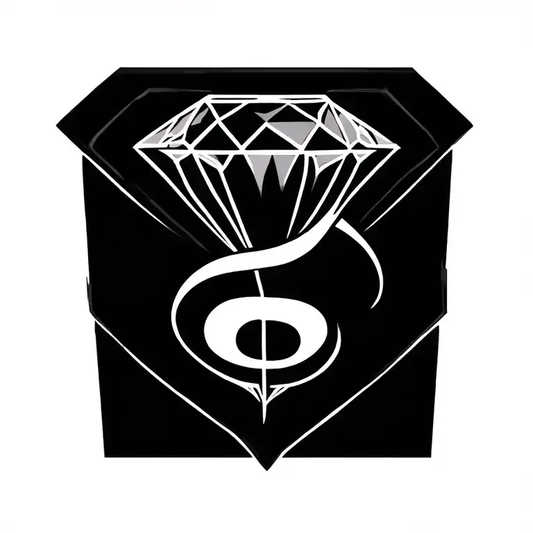 Diamond With Music Note Intertwined Within