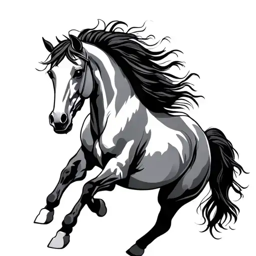 Belgian Horse Jumping Backwards To Catch