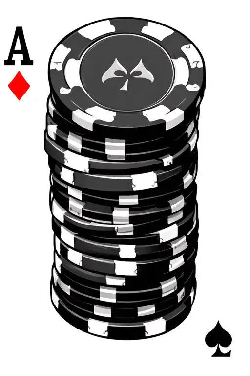 Poker Cards Chips Marking The Locations