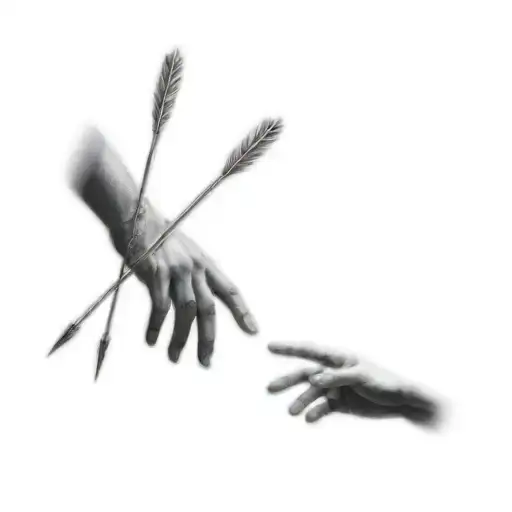 A Hand Reaching For An Arrow