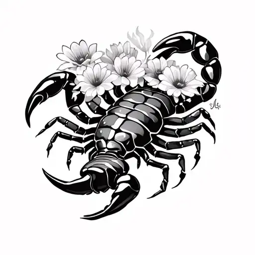 Scorpion Made Of Flowers