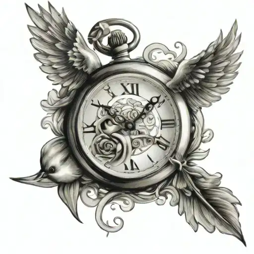 Pocket Watch Diamond And Dove