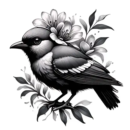 Kiwi Bird And Flowers