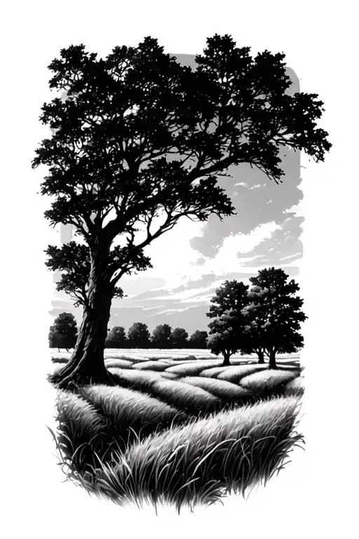 Trees In A Field