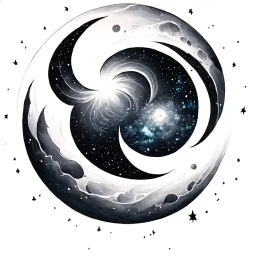 Galaxy Inside Moon Phase With Leo Zodiac Sign
