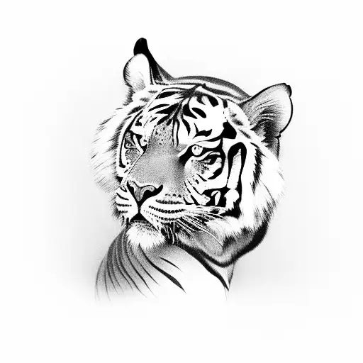 Tribal Tiger Above Newcastle Utd Badge