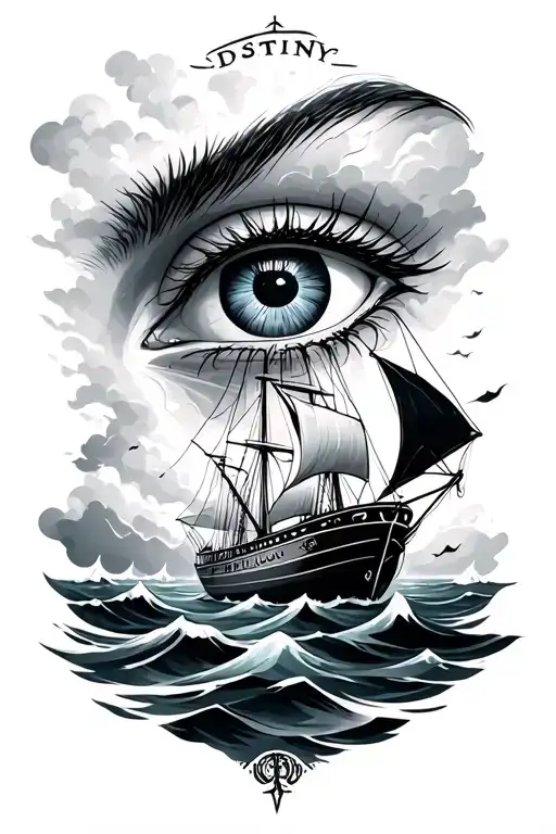 The Sea A Boat The Name Destiny And An Eye