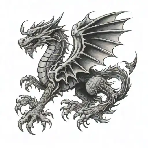 Welsh Dragon And The Letter I