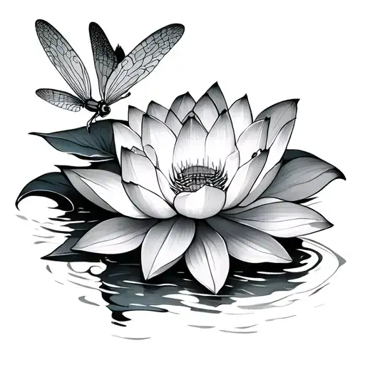 Lotus And Dragonfly