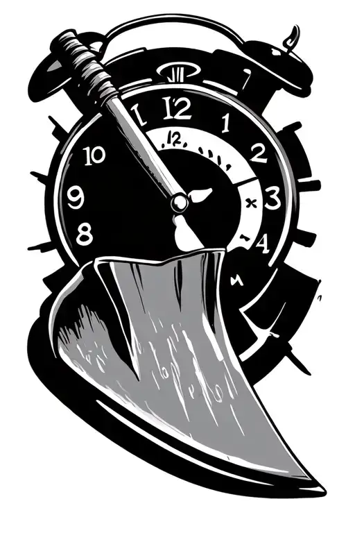 Shovel In Front Of 3 Am Clock