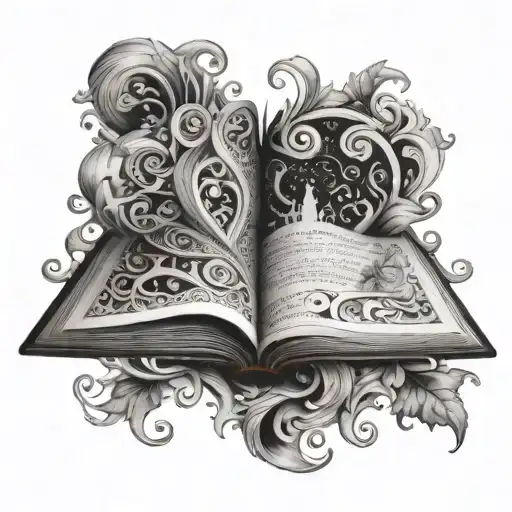 An Open Book With Intricate Designs Representing The Journey Of Love And Knowledge