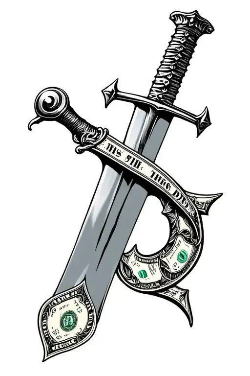 Money And Sword Piercing