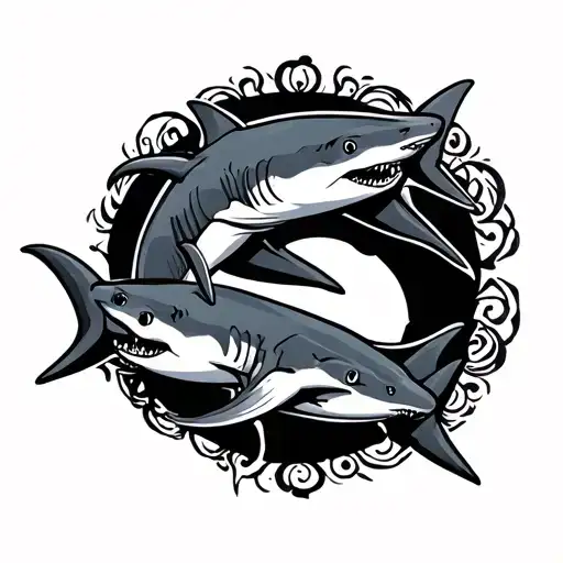 Neda Symbol With Sharks