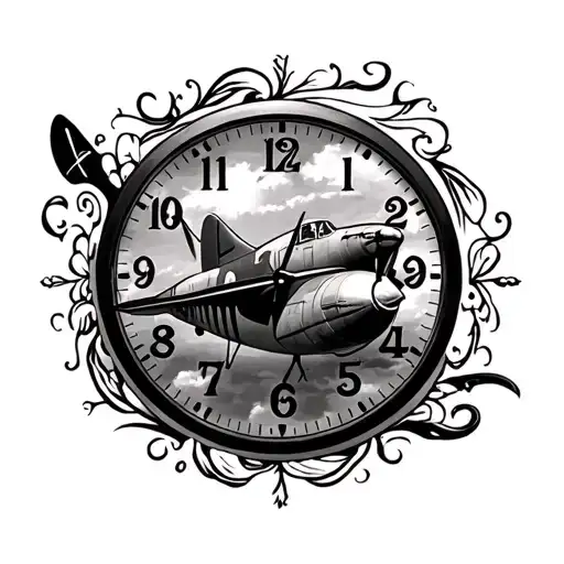 Spitfire Plane Clock Surrounded