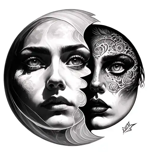 Two Face Moon Sun