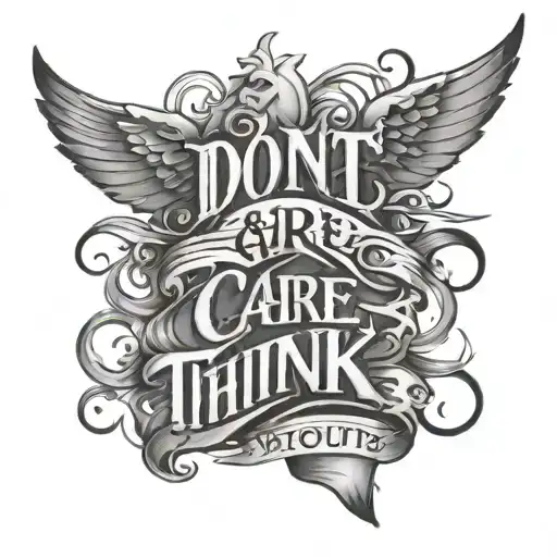 I Don't Care What You Think In Lettering Style