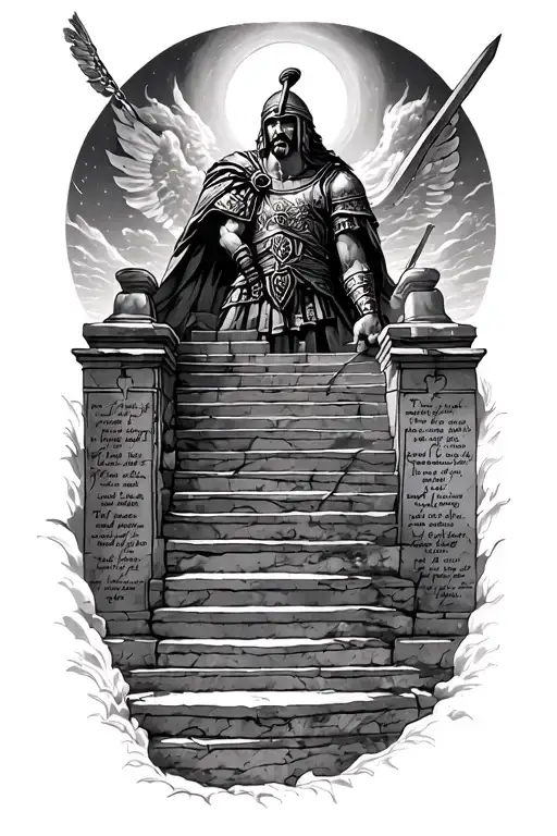 Bible Verse With Stairway To Heaven And A Gladiator