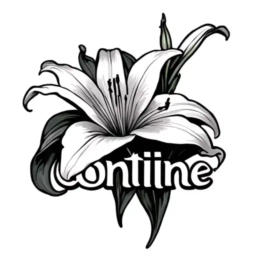Lily Flower With The Word Continue