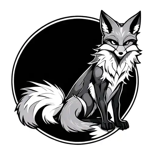 Cyber Fox Sitting Line